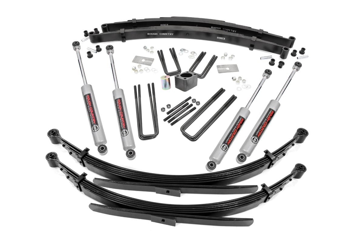 Dodge W200 Pickup Suspension Lift Kit - Front + Rear - Rough Country - 4 Inch - '70-'74